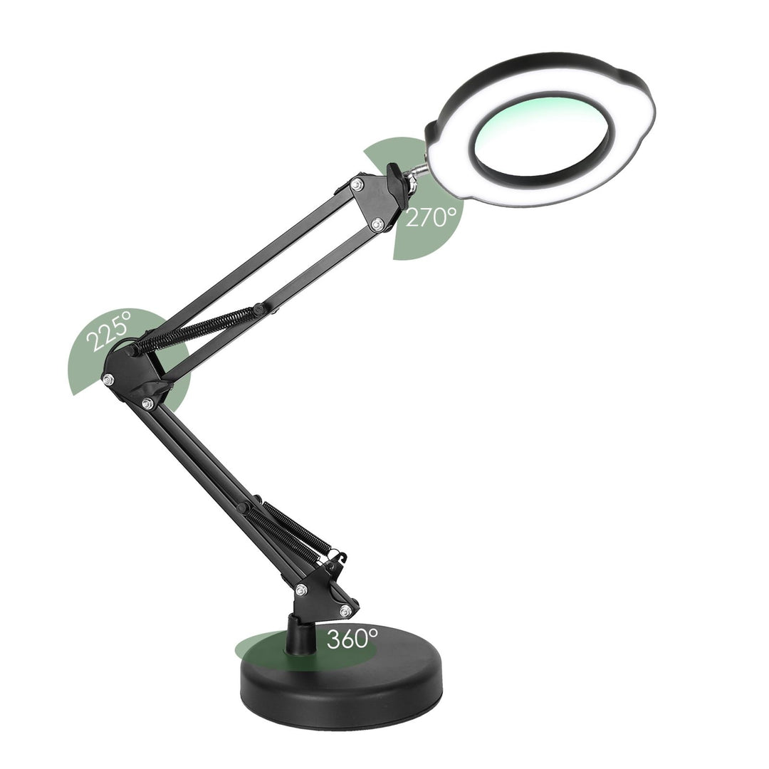 10X Magnifying Glass with Light And Stand Real Glass Lens Magnifying Desk Lamp