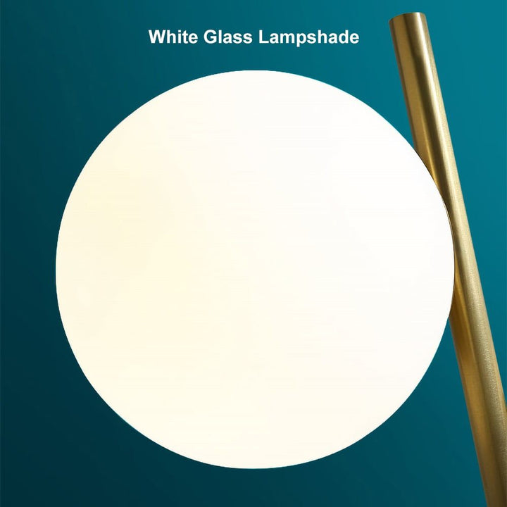 Globeal Gold Modern LED Globe Table Lamp 2 Light White Glass Shade Marble Base