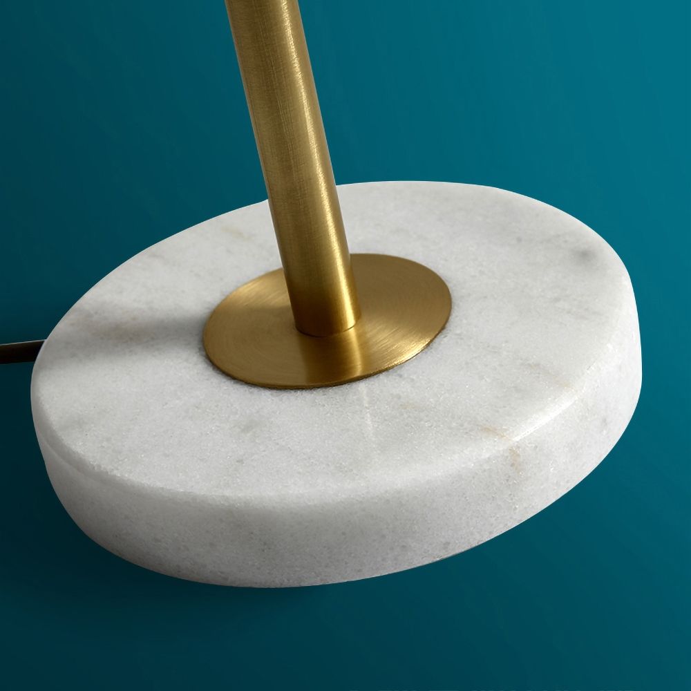 Globeal Gold Modern LED Globe Table Lamp 2 Light White Glass Shade Marble Base