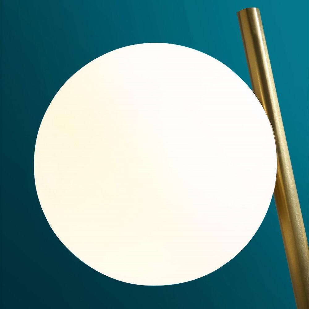 Globeal Gold Modern LED Globe Table Lamp 2 Light White Glass Shade Marble Base