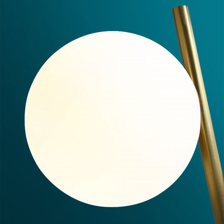 Globeal Gold Modern LED Globe Table Lamp 2 Light White Glass Shade Marble Base