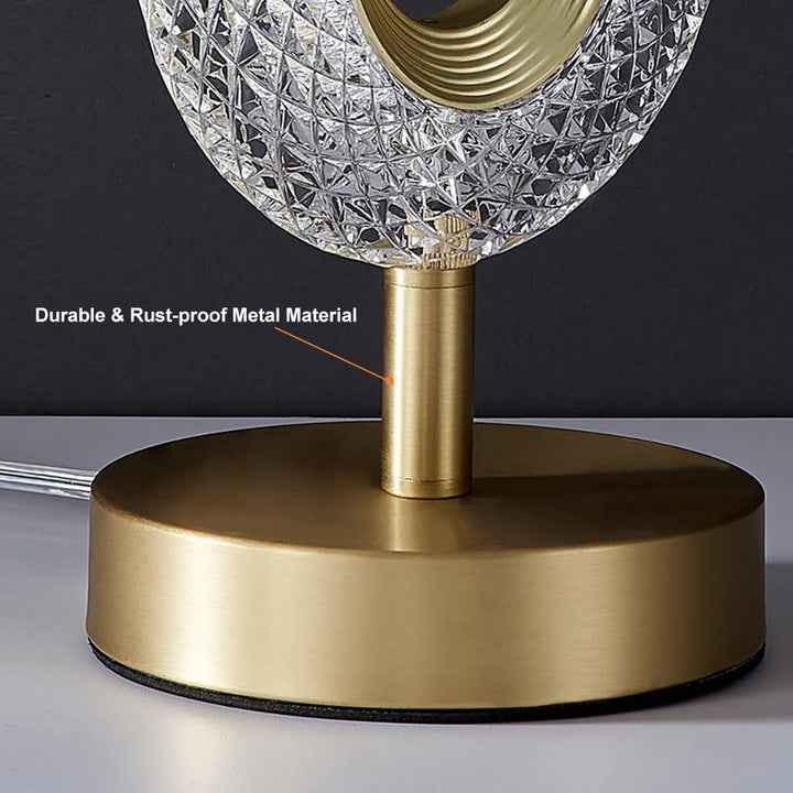 Ovated Modern LED Table Lamp Plug in Desk Lamps for Living Room Ring Shape in Gold