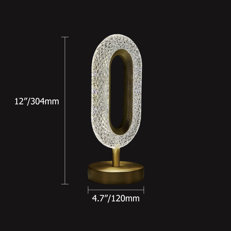 Ovated Modern LED Table Lamp Plug in Desk Lamps for Living Room Ring Shape in Gold