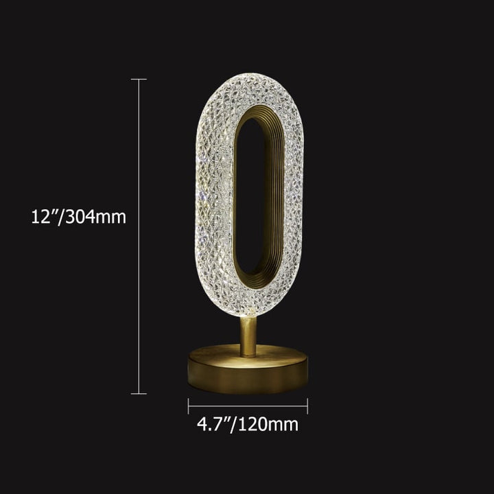 Ovated Modern LED Table Lamp Plug in Desk Lamps for Living Room Ring Shape in Gold