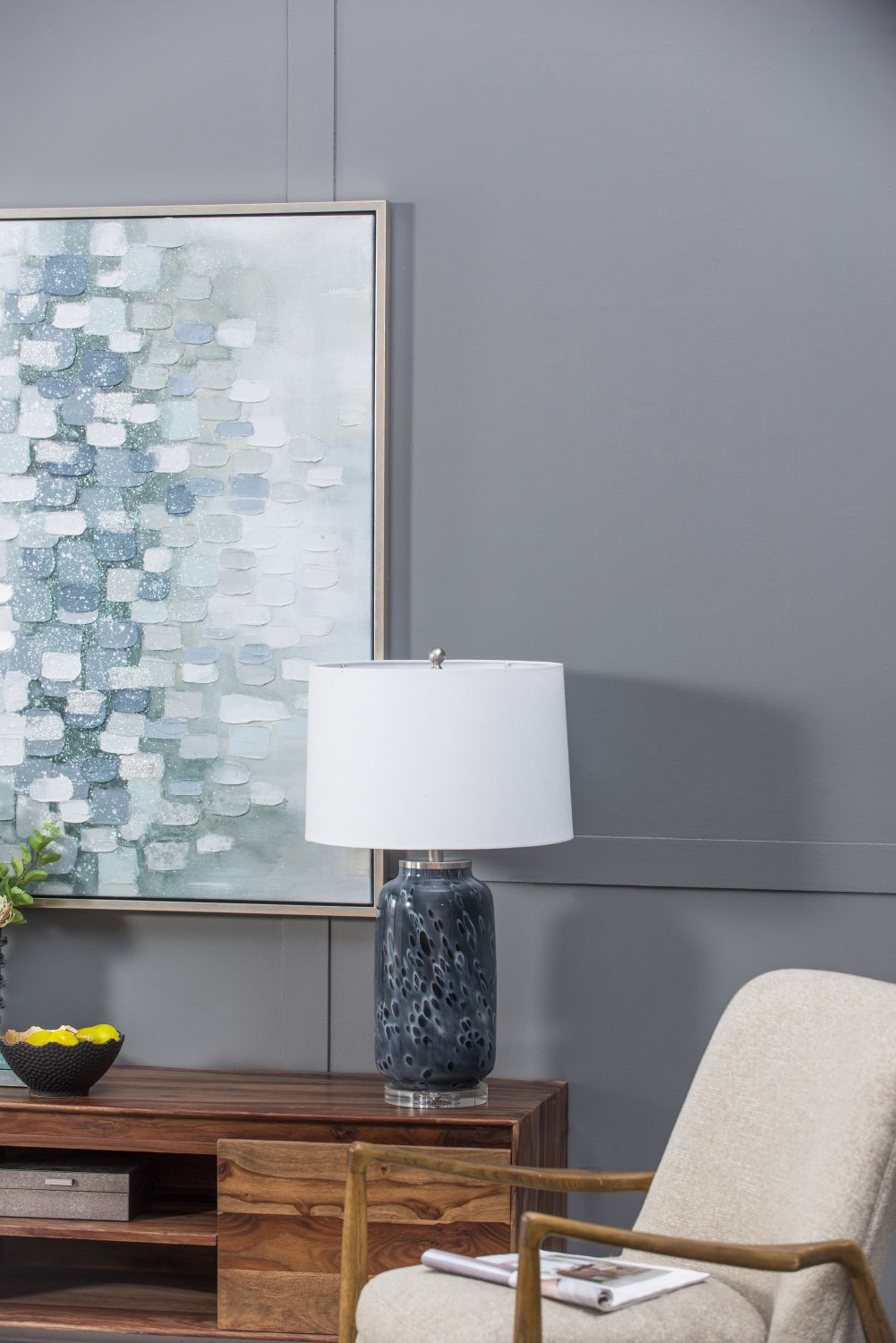 D16.9''xH28'' Ellis Glass Table Lamp