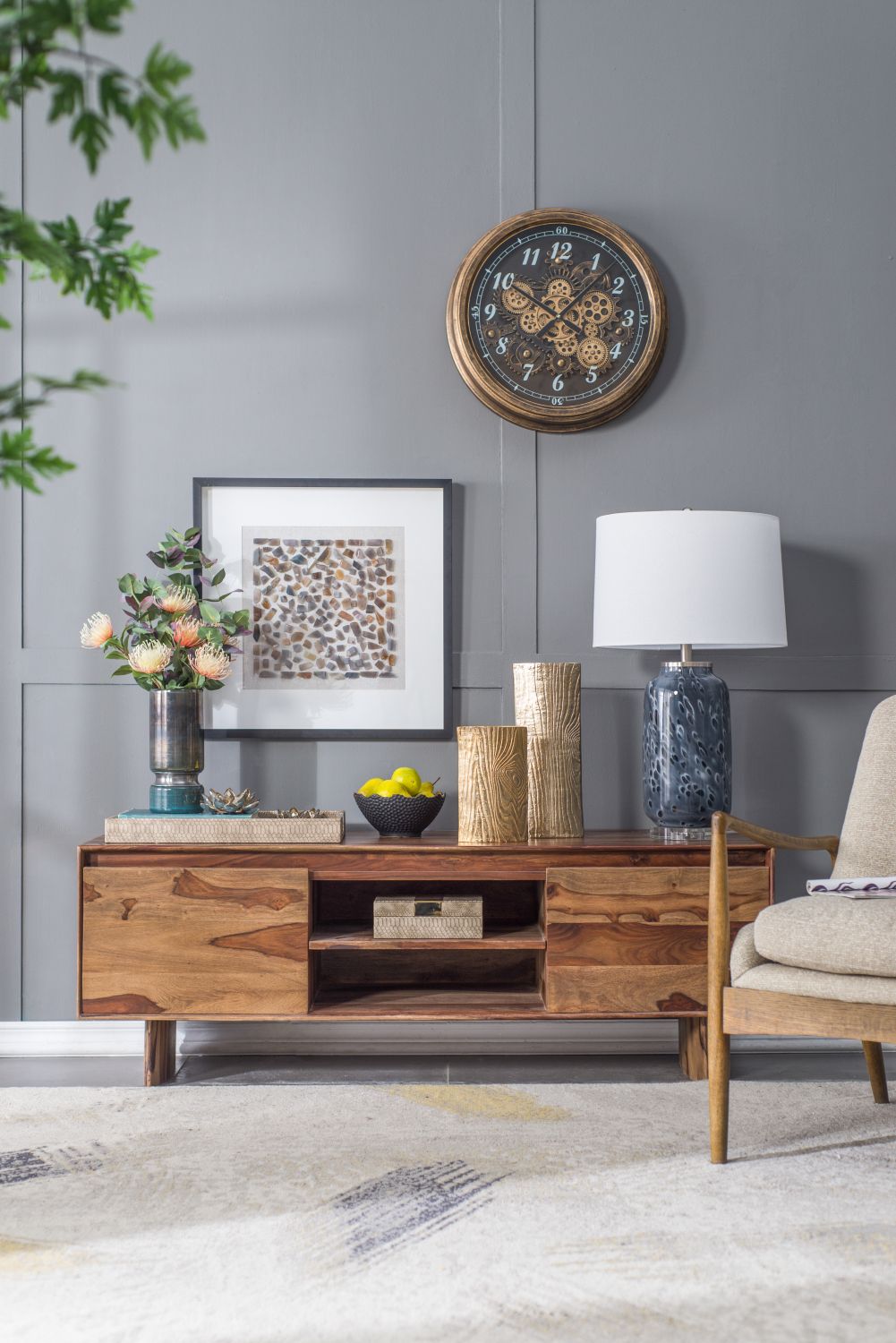 D16.9''xH28'' Ellis Glass Table Lamp