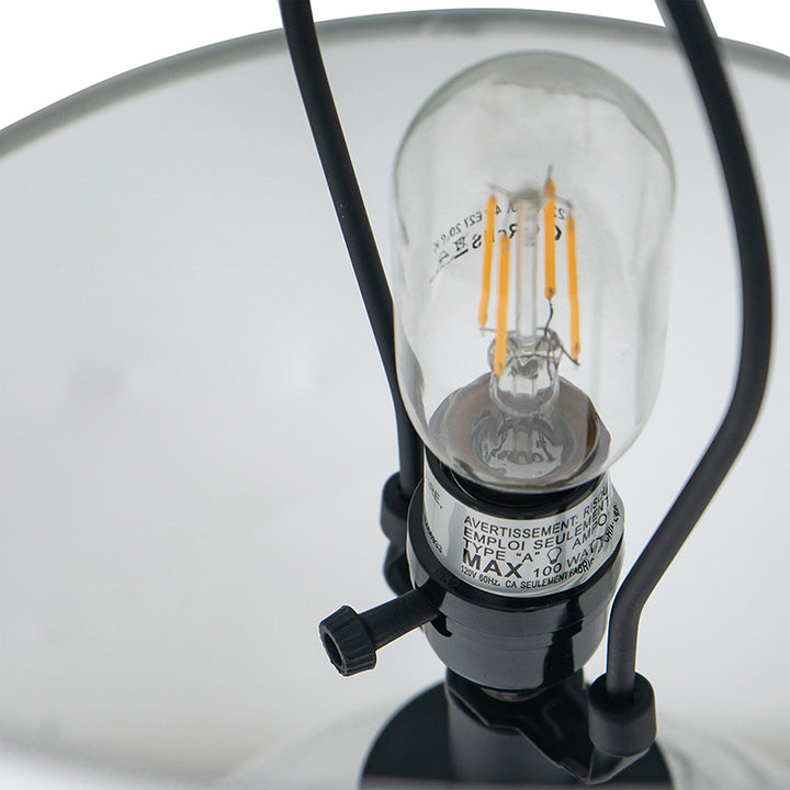 14x14x23" White And Grey Glass Table Lamp