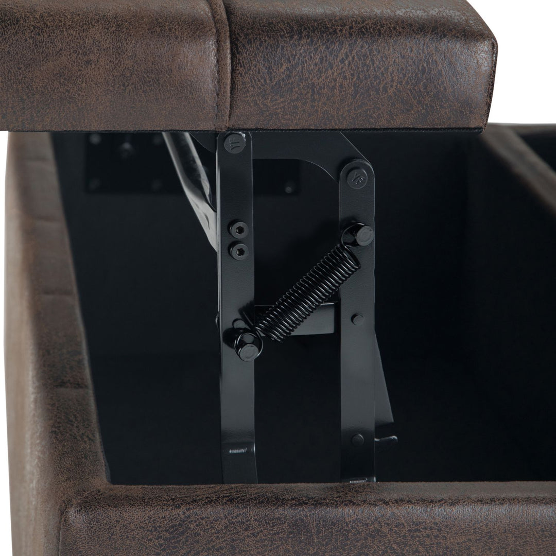 Harrison - Coffee Table Storage Ottoman - Distressed Brown