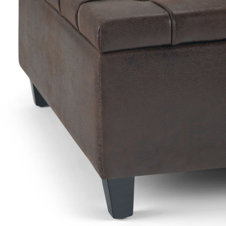 Harrison - Coffee Table Storage Ottoman - Distressed Brown