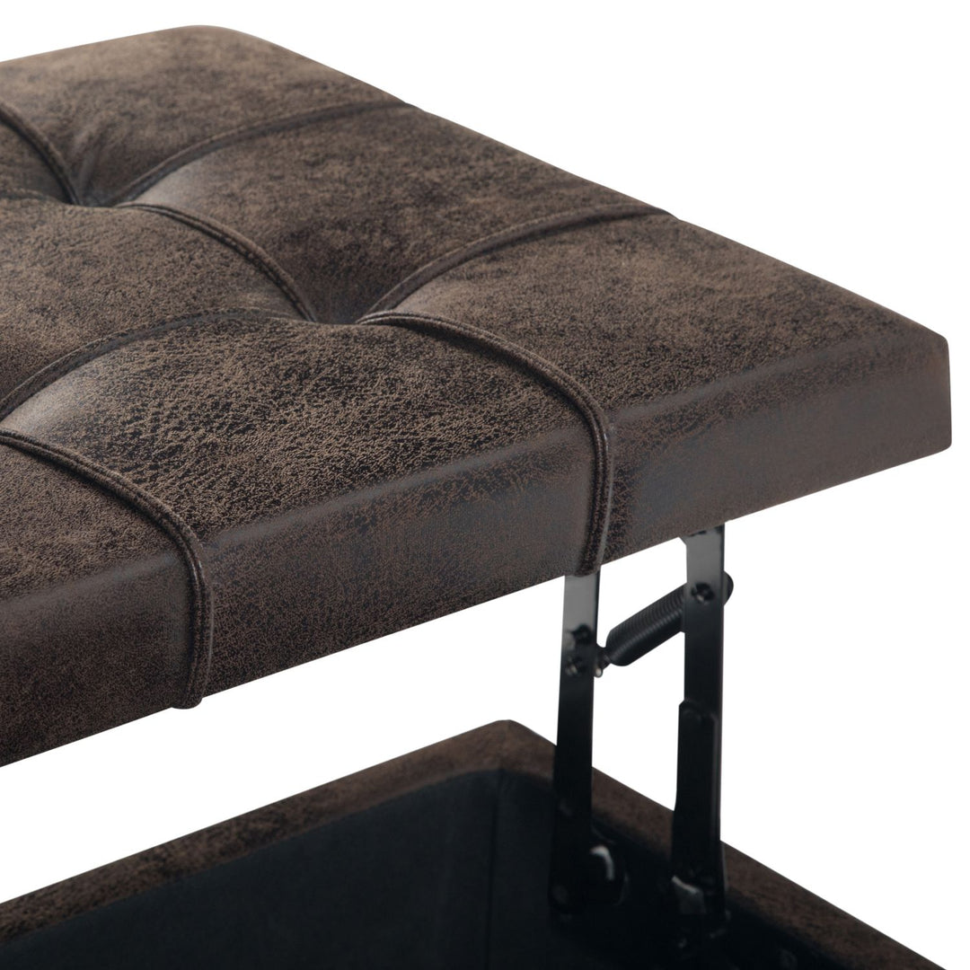 Harrison - Coffee Table Storage Ottoman - Distressed Brown