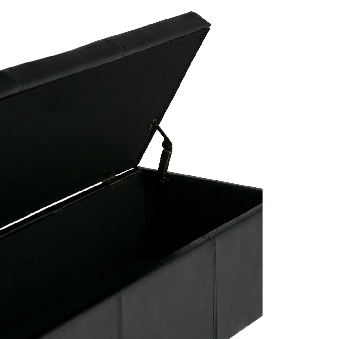 Avalon - Storage Ottoman Bench - Midnight Black