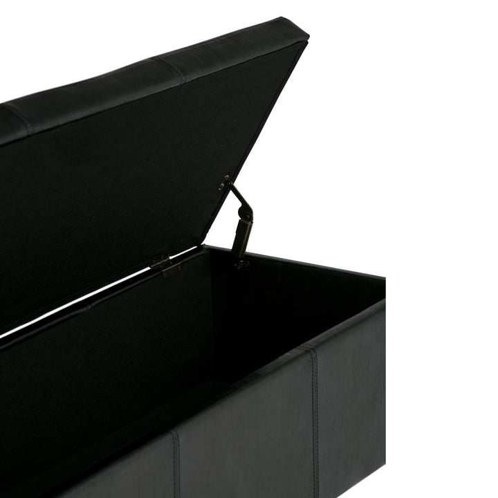 Avalon - Storage Ottoman Bench - Midnight Black