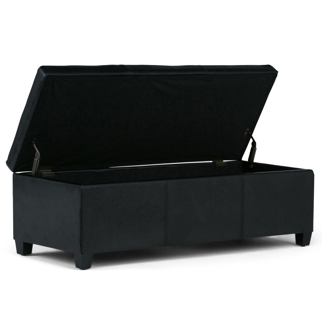 Avalon - Storage Ottoman Bench - Midnight Black