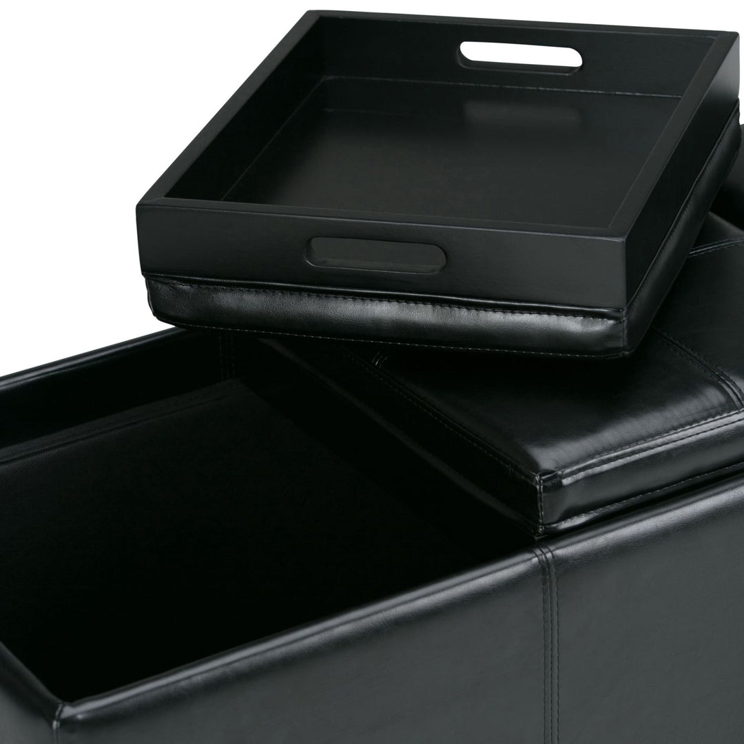 Avalon - Storage Ottoman - Midnight Black