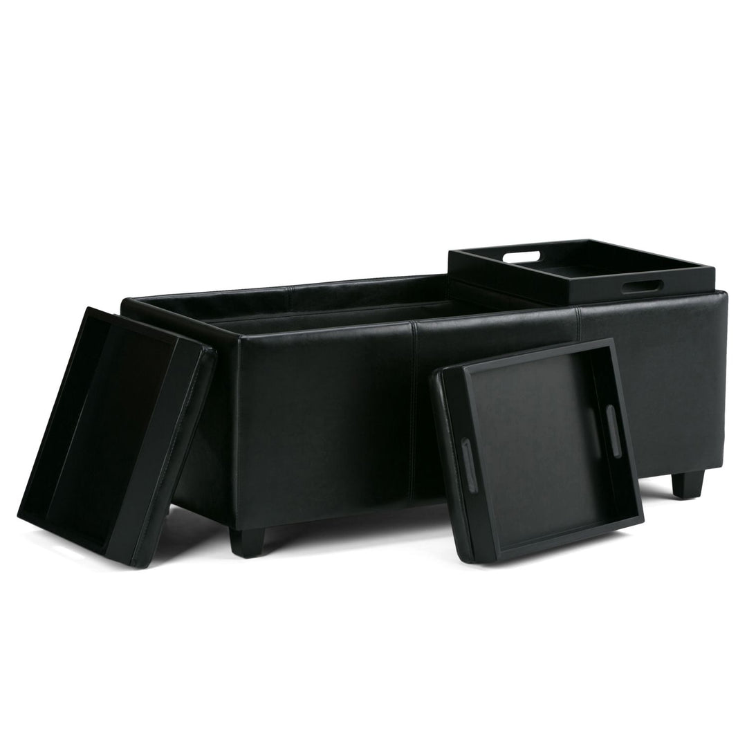 Avalon - Storage Ottoman - Midnight Black