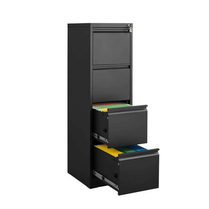 4 Drawer Vertical File Cabinet with Lock,Filing Cabinet, Metal Filing Cabinet for Home Office Organizer Storage Cabinet Letter Size/A4/Legal File