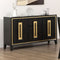 Espresso 1pc Server Storage Drawers Wood Handle Gold accent Trim Server Dining Room Furniture