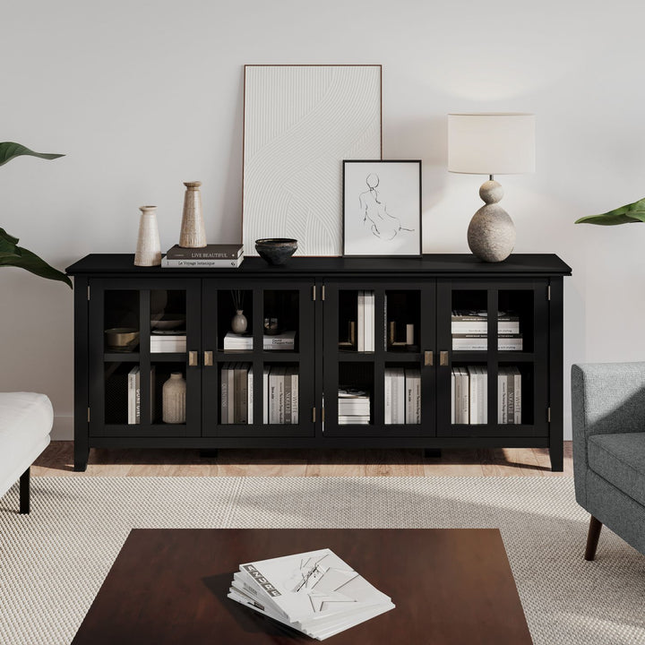 Artisan - Wide 4 Door Storage Cabinet - Black