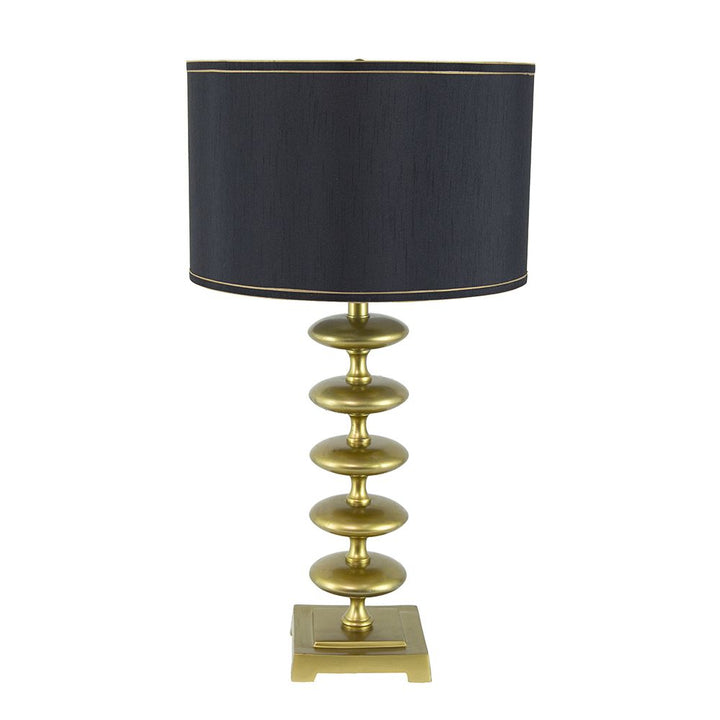 16x16x29.8" Gold and Black Table Lamp with Contemporary Disc Design