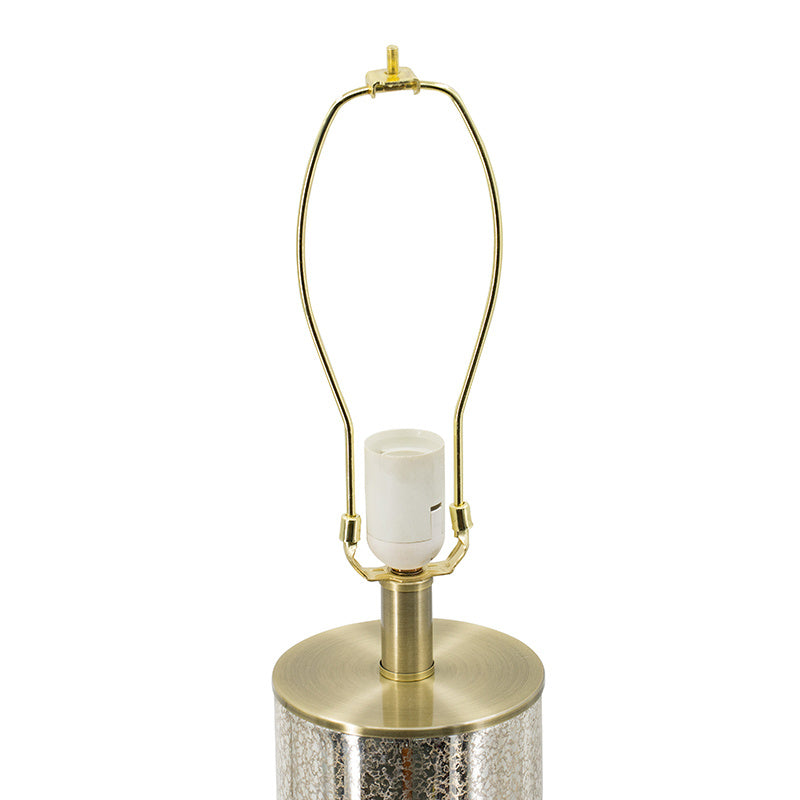 16x16x35" Gold Mirrored Glass Table Lamp with White Fabric Shade