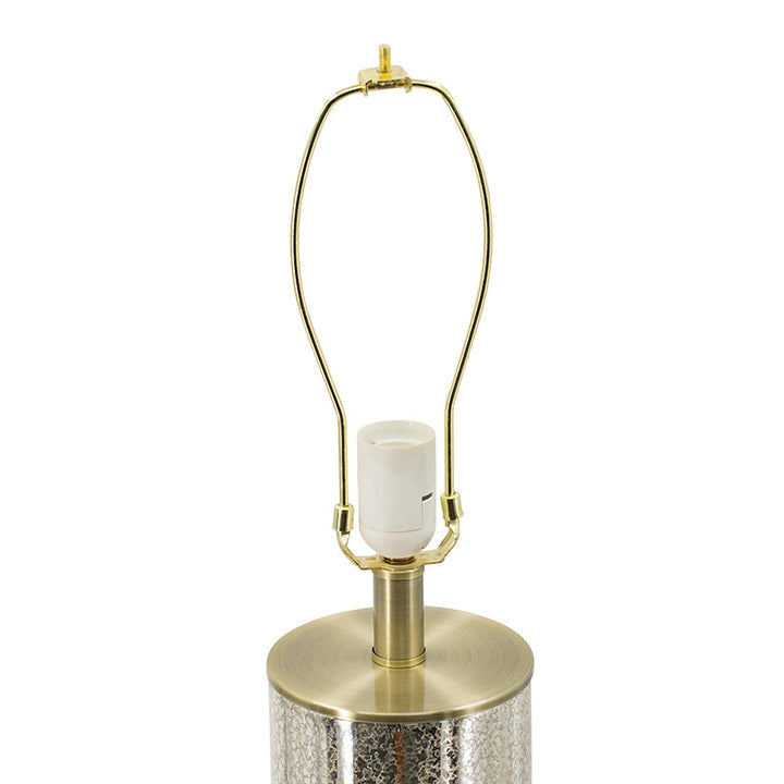 16x16x35" Gold Mirrored Glass Table Lamp with White Fabric Shade