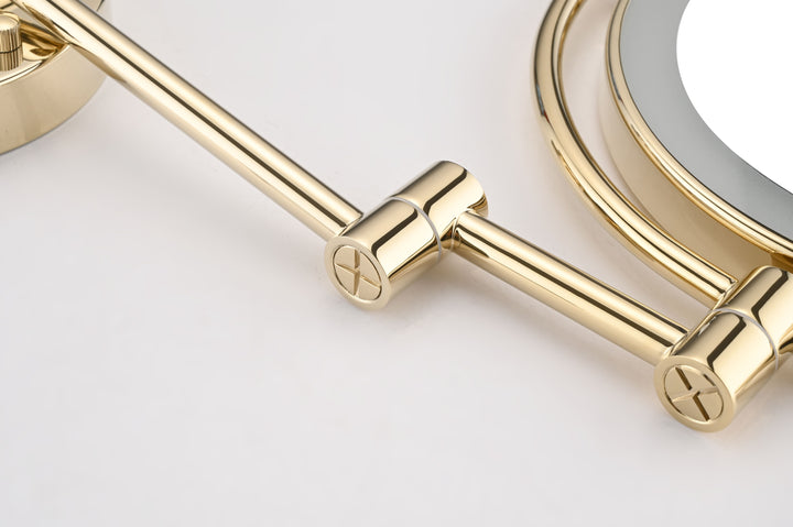 8 Inch LED Wall Mount Two-Sided Magnifying Makeup Vanity Mirror  Extension Finish 1X/3X Magnification Plug 360 Degree Rotation Waterproof Button Shaving Mirror