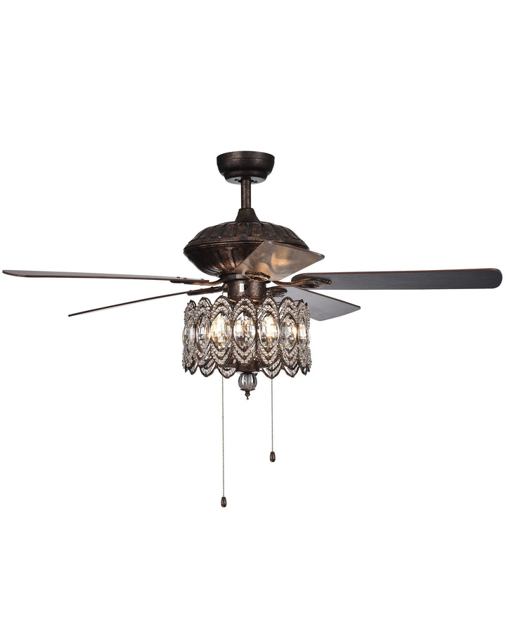 Copper Grove Dejes 52-in. Rustic Bronze Chandelier Ceiling Fan