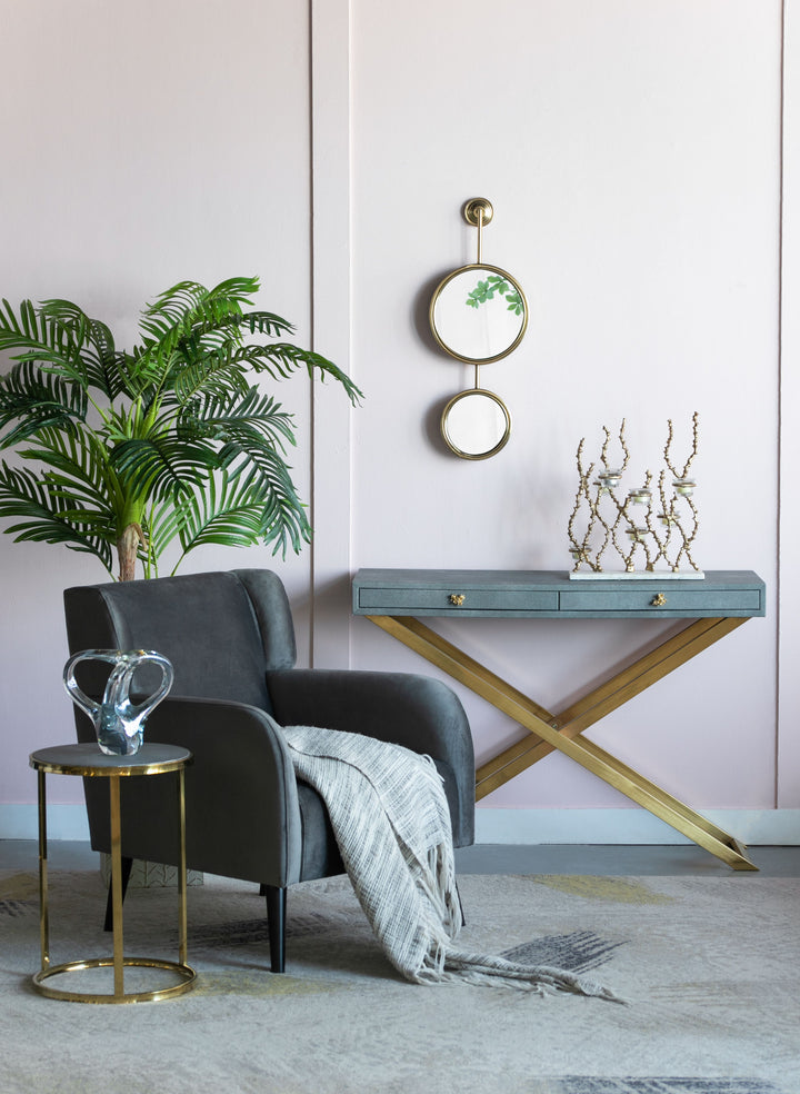 2 Circle Mirrors for Wall Decor, Unique Contemporary Wall Mirror for Living Room Bedroom Entryway,11" x 28.5"