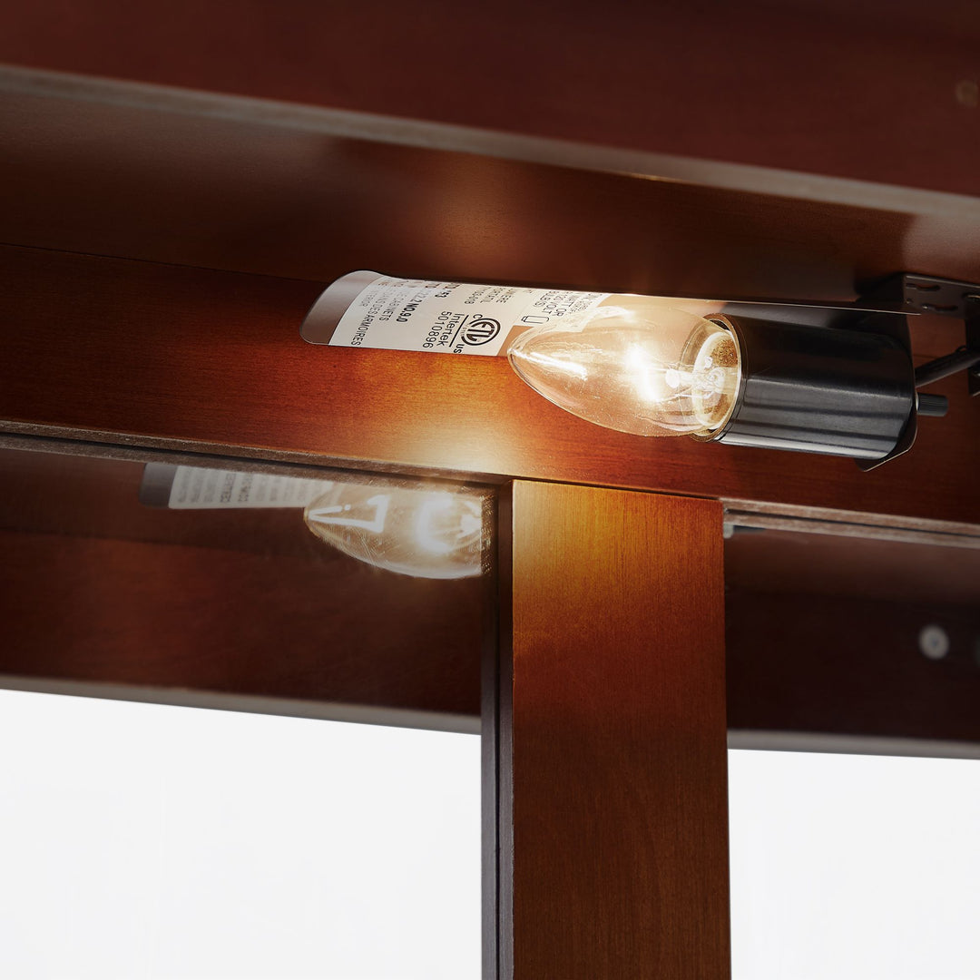 Curio Cabinet Lighted Curio Diapaly Cabinet with Adjustable Shelves and Mirrored Back Panel, Tempered Glass Doors (Cherry, 3 Tier), (E26 light bulb not included)