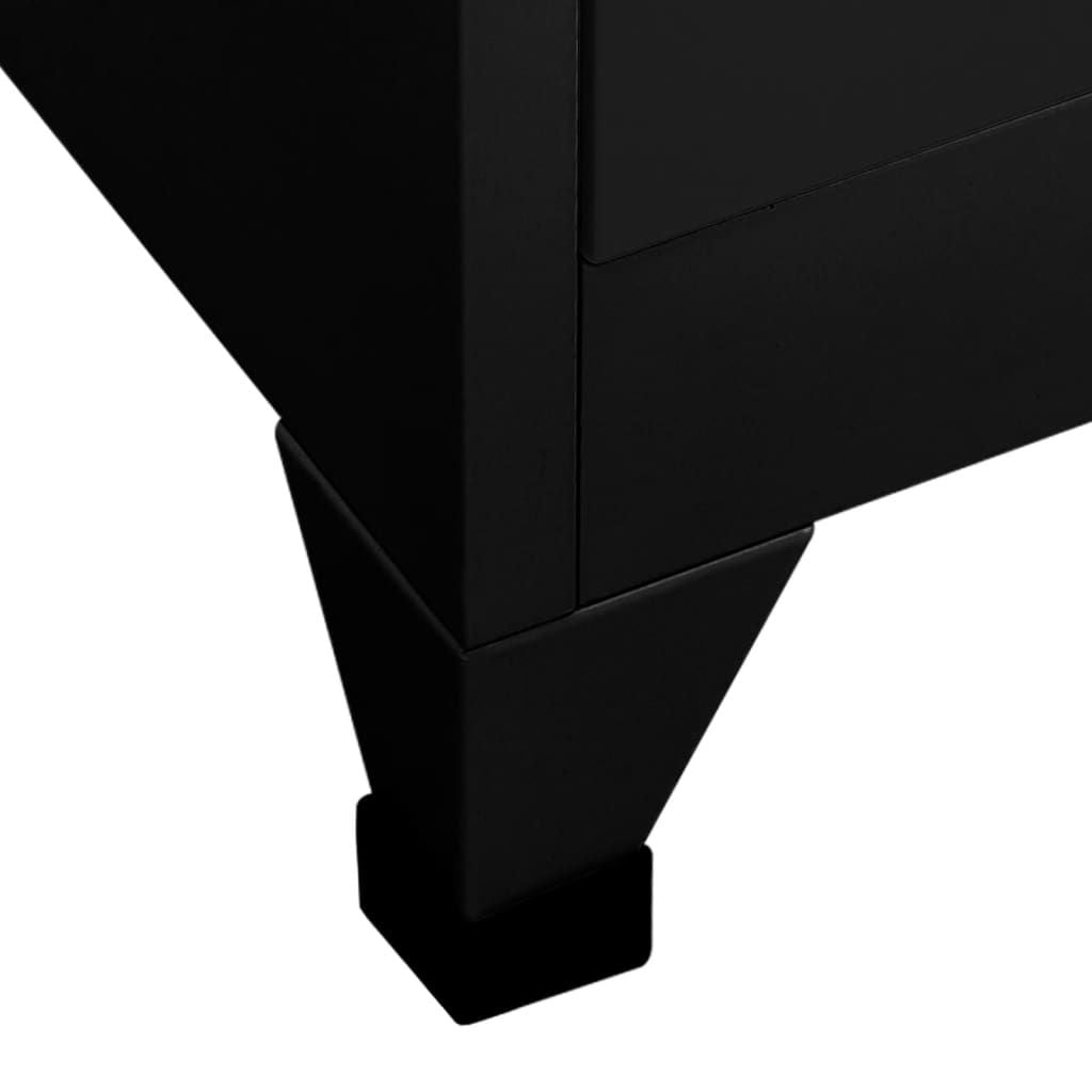 Locker Cabinet Black 35.4"x15.7"x70.9" Steel