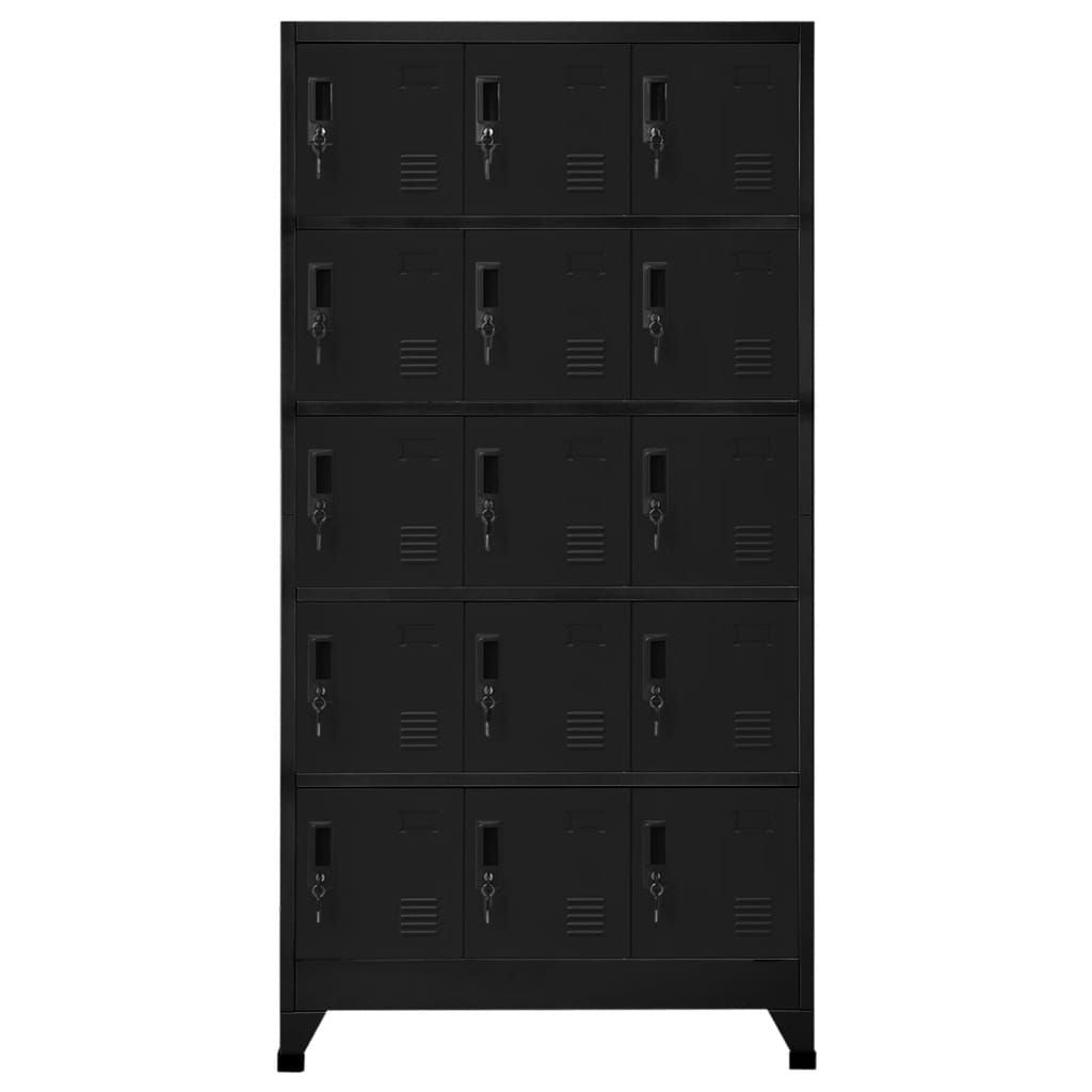 Locker Cabinet Black 35.4"x15.7"x70.9" Steel