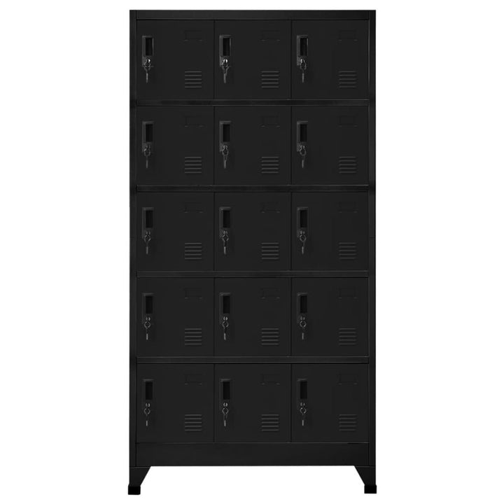 Locker Cabinet Black 35.4"x15.7"x70.9" Steel