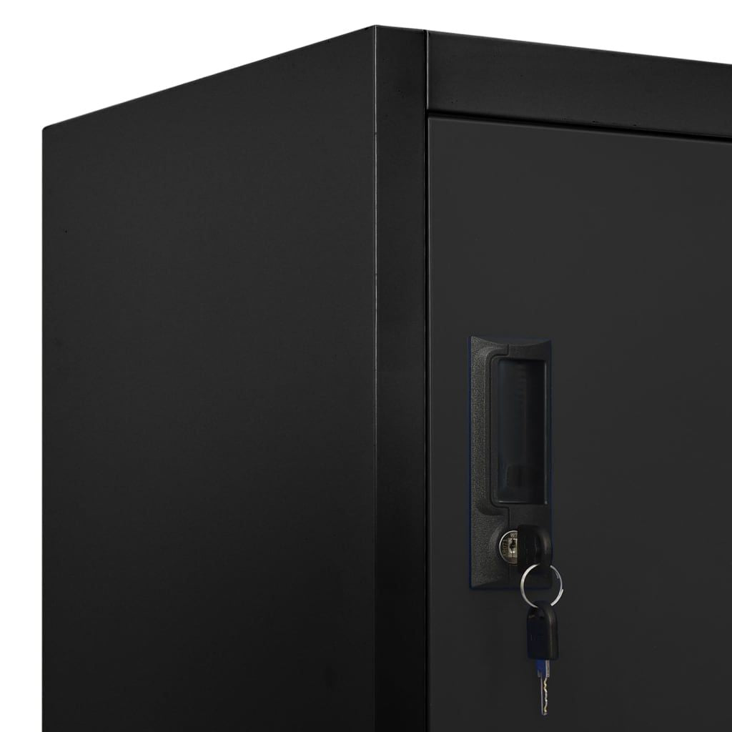 Locker Cabinet Black 35.4"x15.7"x70.9" Steel