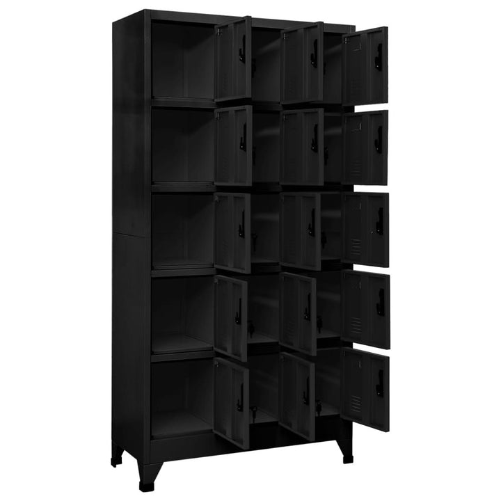 Locker Cabinet Black 35.4"x15.7"x70.9" Steel
