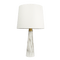 Enclave Hydro White Table Lamp with On/Off Switch Faux Marble Base Fabric Shade