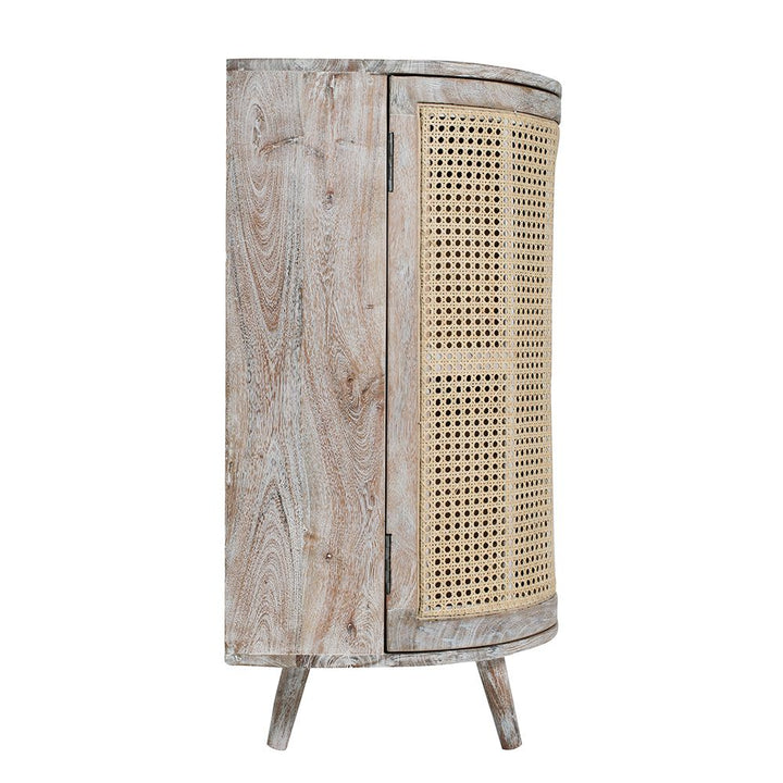 57x16x33" Tv Console With Cane Doors