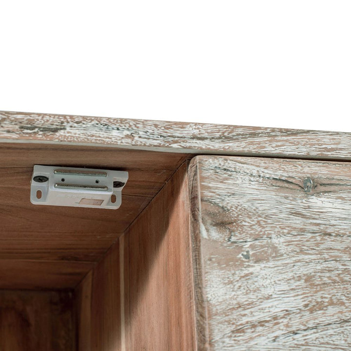 57x16x33" Tv Console With Cane Doors