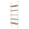 5-Shelf Wood Ladder Bookcase with Metal Frame Industrial 5-Tier Modern Ladder Shelf