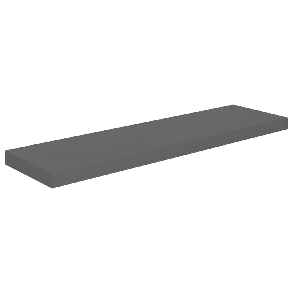 Floating Wall Shelves 4 pcs High Gloss Gray 35.4"x9.3"x1.5" MDF