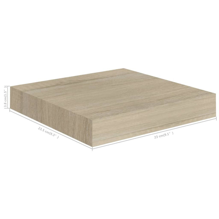 Floating Wall Shelves 4 pcs Oak 9.1"x9.3"x1.5" MDF
