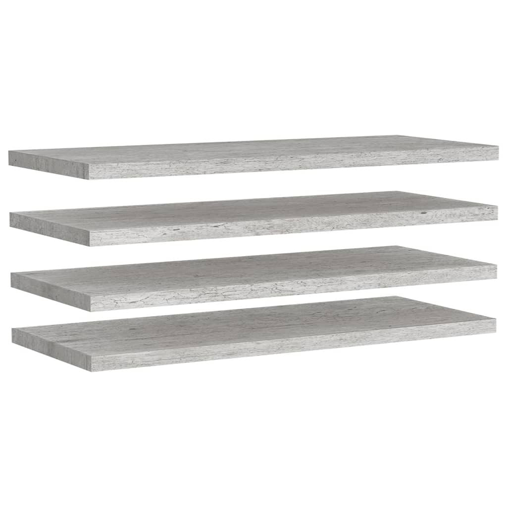 Floating Wall Shelves 4 pcs Concrete Gray 35.4"x9.3"x1.5" MDF