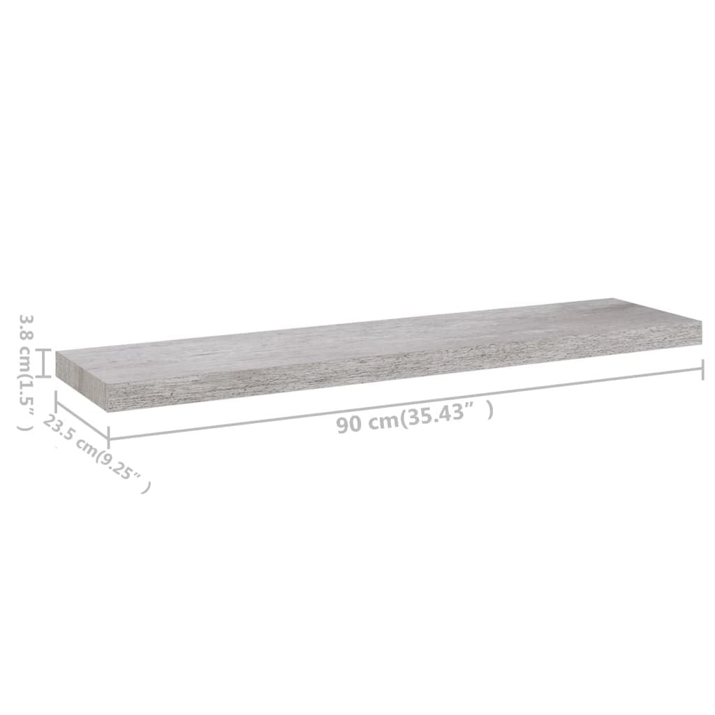 Floating Wall Shelves 4 pcs Concrete Gray 35.4"x9.3"x1.5" MDF
