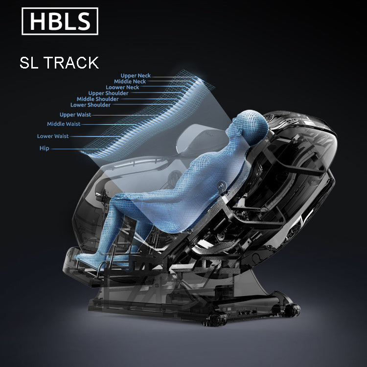 3D Full Body Zero Gravity Shiatsu Electric Massage Chair SL-Track Recliner with Airbag Speaker LCD Touch Screen+Mini Remote Voice Control Back Heat