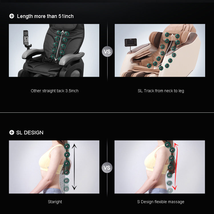 3D Full Body Zero Gravity Shiatsu Electric Massage Chair SL-Track Recliner with Airbag Speaker LCD Touch Screen+Mini Remote Voice Control Back Heat