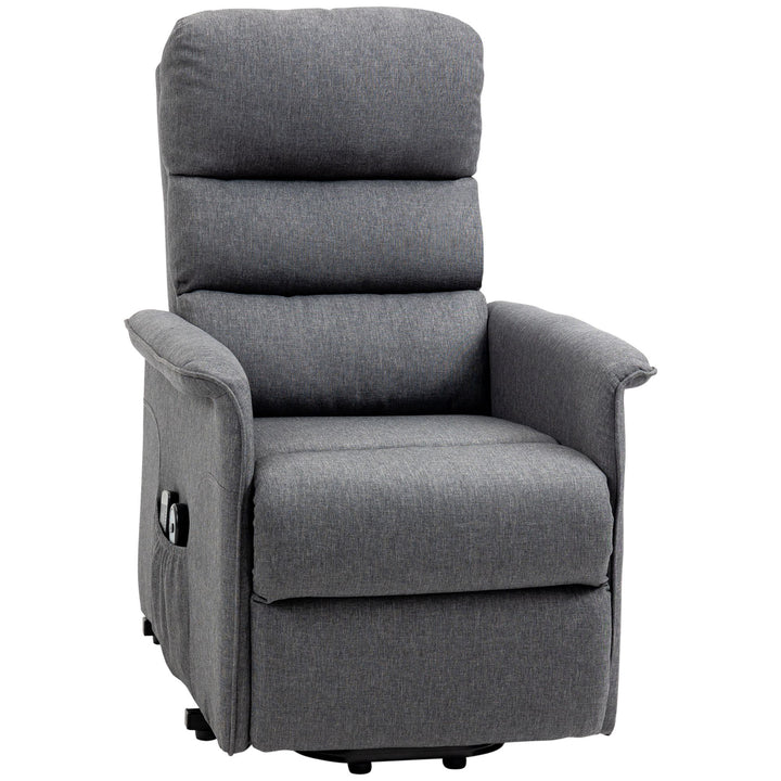 HOMCOM Power Lift Chair with Vibration Massage, Fabric Upholstered Recliner Chair for Elderly with Remote Control, Side Pockets, Grey