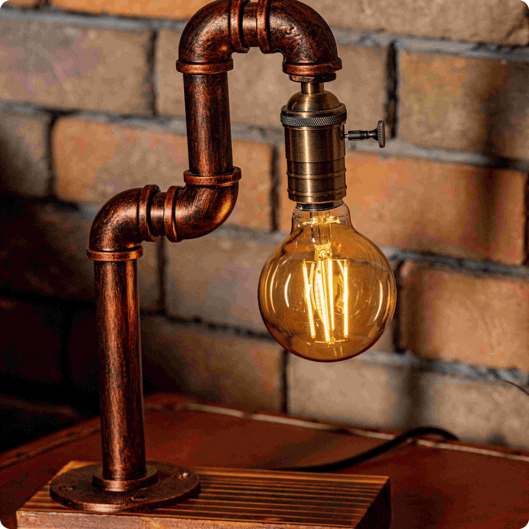 Aurora Steampunk Handmade Vintage Adjustable Pipe Lamp