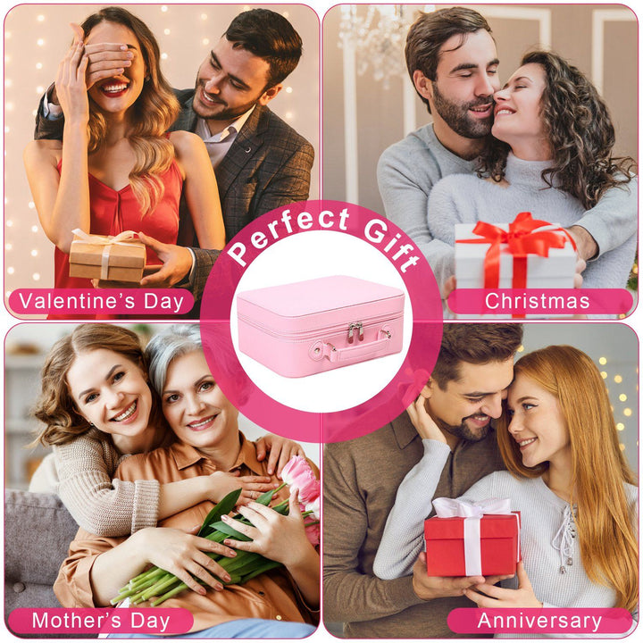 Travel Makeup Bag with LED Mirror – 3-Color Dimmable Lighting + Detachable 10× Magnifying Mirror & Waterproof Organizer | Trufairs