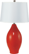 28"H RED LEMON SHAPE CERAMIC TABLE LAMP