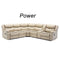 L Shape Breath Leather Power Reclining Sectional Sofa Set with USB Port, Cream