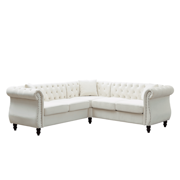 83.5-Inch Oversized Corner Sofa, L-Shaped Sectional Couch, 5-Seater Corner Sofas with 3 Pillows for Living Room, Bedroom, Apartment, Office